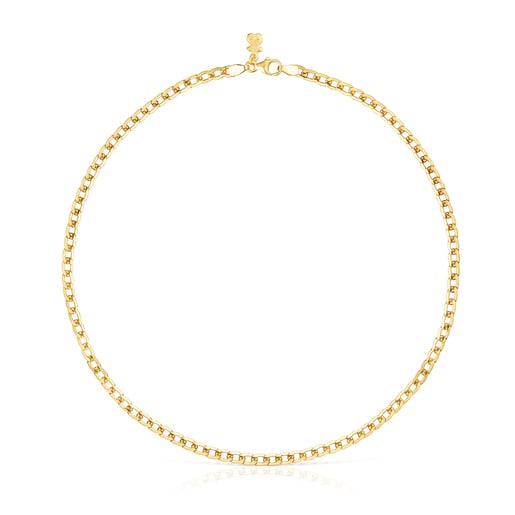 Gargantilla barbada con baño de oro 18 kt sobre plata, 35 cm Chain