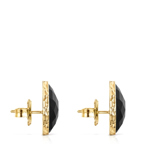 Large Colombian Vermeil Silver and Onyx Earrings | TOUS