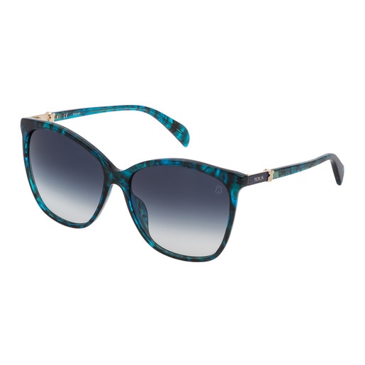 Blue Acetate Classic Gold Bear Sunglasses