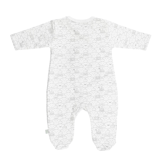 Mani Bear crossover sleepsuit in White