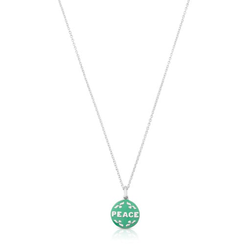 Halskette Tanuca aus Silber mit grüner Emaille