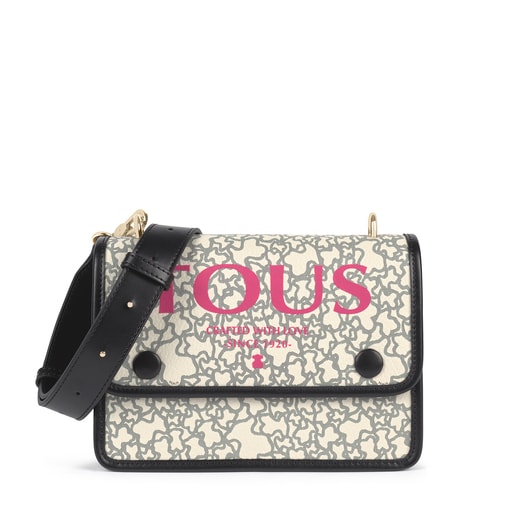 Small beige, black and fuchsia Audree Kaos Mini Crossbody bag