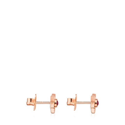 Rose Vermeil Silver Super Power Earrings with Ruby
