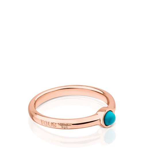 Rose Vermeil Silver Super Power Ring with Turquoise