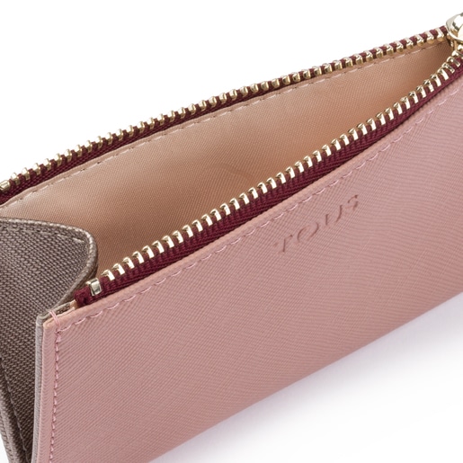 Pink-burgundy Carlata Change purse-cardholder