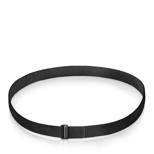 Collier ras du cou Mesh en Acier IP noir