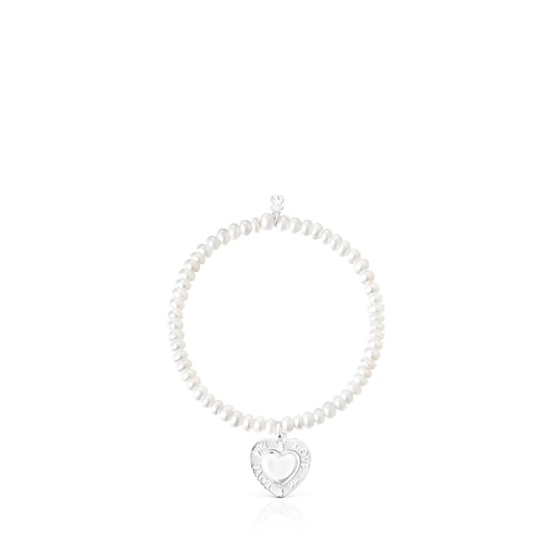 Pearl Valentine's Day Bracelet with rotating heart