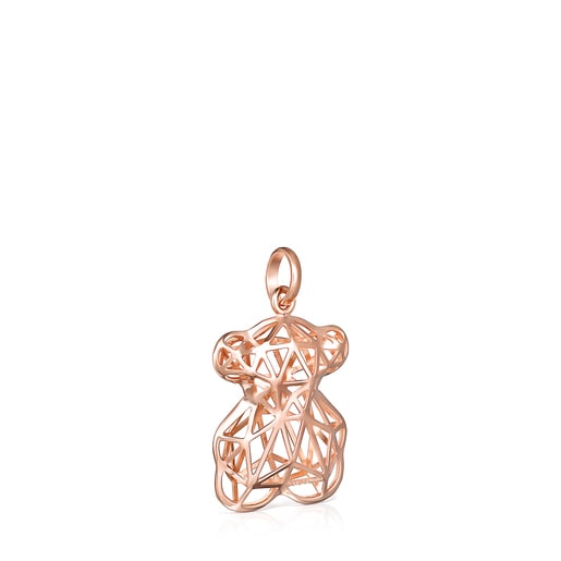 Pendentif Sketx Line moyen en Argent Vermeil rose