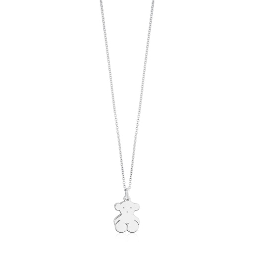 Tous silver outlet bear necklace