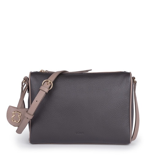 Gray-taupe colored Leather Arisa Crossbody bag