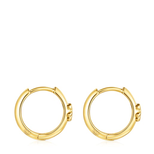 Aretes aro TOUS Basics oso con baño de oro 18 kt sobre plata