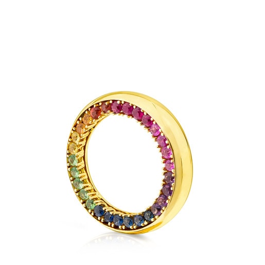Złoty pierścionek z kamieniami szlachetnymi z kolekcji Lio
