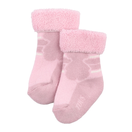 Sweet Socks set of striped and bear socks in Pink