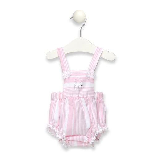 Classic striped dungarees in pink
