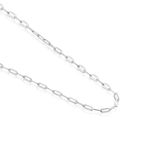 Silver TOUS Chain Choker with oval rings. 75cm.