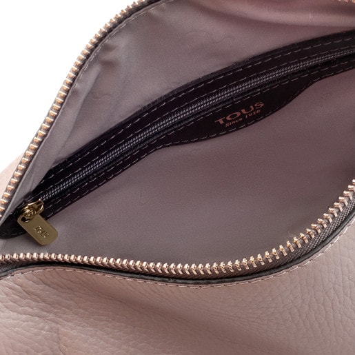 Τσάντα χιαστί Arisa από Δέρμα σε χρώμα μπεζ-γκρι