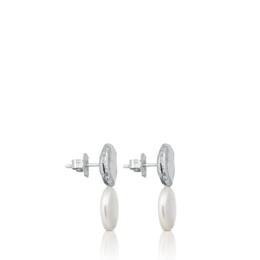 Silver Duna Earrings with Pearl