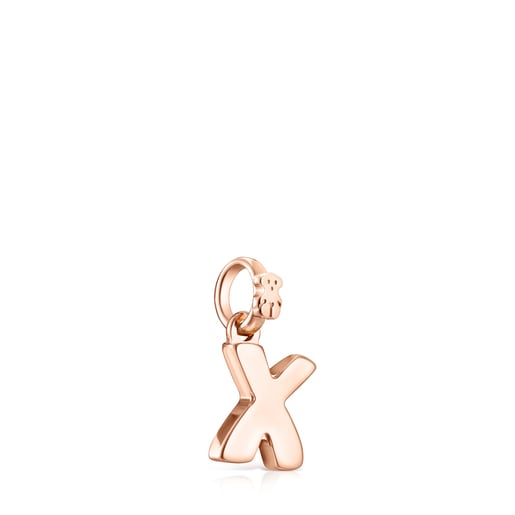 Colgante Alphabet letra X con baño de oro rosa de 18 kt sobre plata