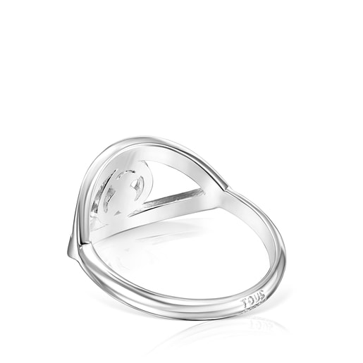 Silver TOUS Good Vibes eye Ring Bear motif