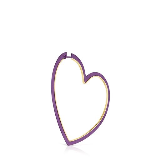 Silueta 1/2 Earring, heart in Silver Vermeil and Titanium