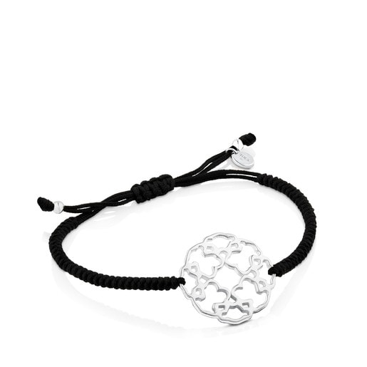 Silver Mossaic Power Bracelet with Cord