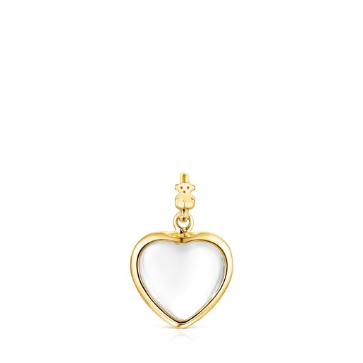 Silver Vermeil TOUS Good Vibes heart Pendant with rock Crystal | TOUS