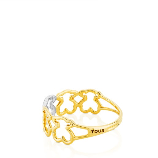 White and Yellow Gold Silueta Ring with Diamond