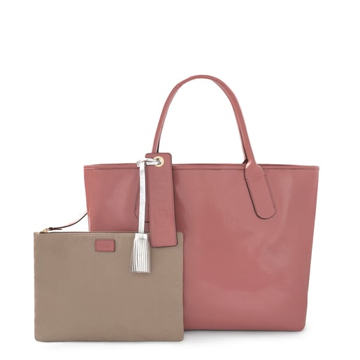 Antique pink leather Francine Crack tote bag