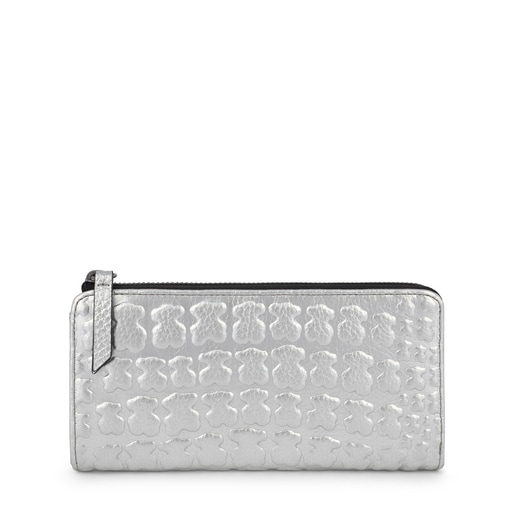 Portefeuille Sherton moyen argent en cuir