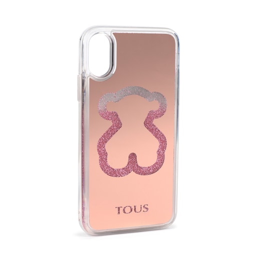 Étui de portable Delrey X-XS Glitter Mirror Bear rose