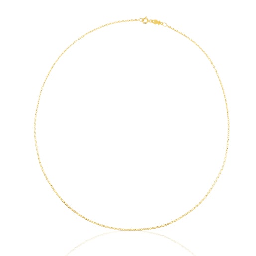 Enge Halskette TOUS Chain aus Gold, 45 cm lang mit ovalen Gliedern.