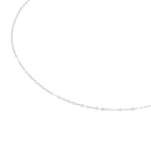 Collier ras du cou TOUS Chain en Or blanc avec anneaux ovales, 40 cm.
