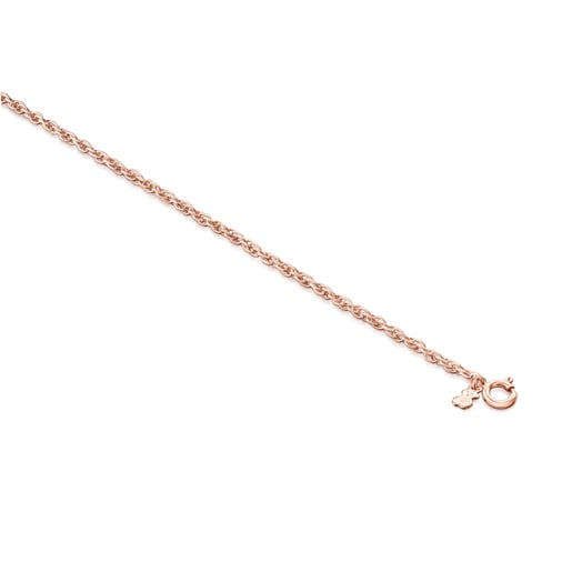 Rose Silver Vermeil TOUS Chain Anklet with Cord
