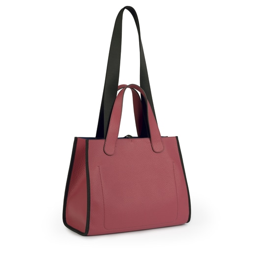 حقيبة أحمال خفيفة Leissa متوسطة الحجم من الجلد باللون الوردي