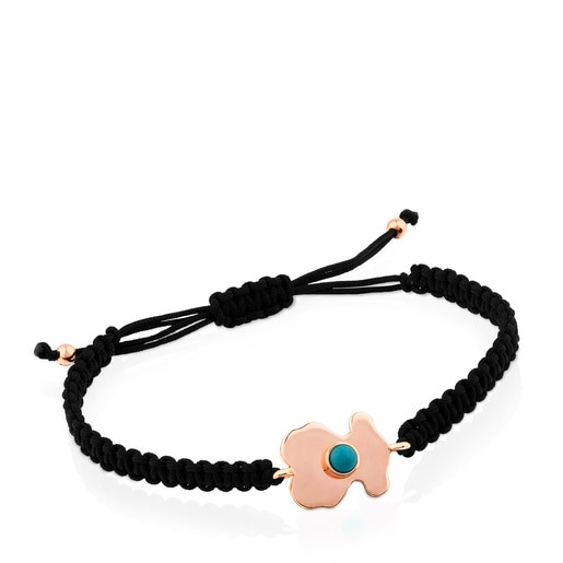 Rose Vermeil Silver Super Power Bracelet with Cord and Turquoise