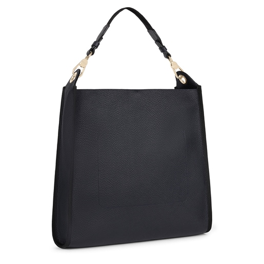 Large navy blue Leather Leissa Shoulder bag