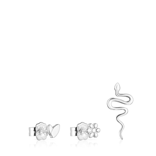 Set of Silver Fragile Nature Earrings