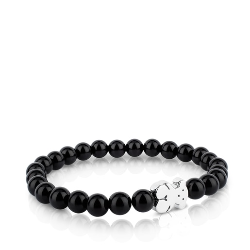 Onyx Sweet Dolls bear Bracelet with Silver