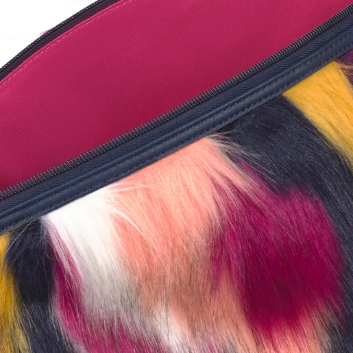 Small multicolored Kaos Shock Fur Handbag