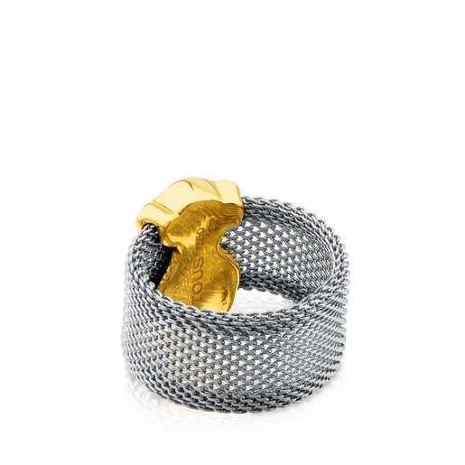 Gold and Steel Mesh Ring