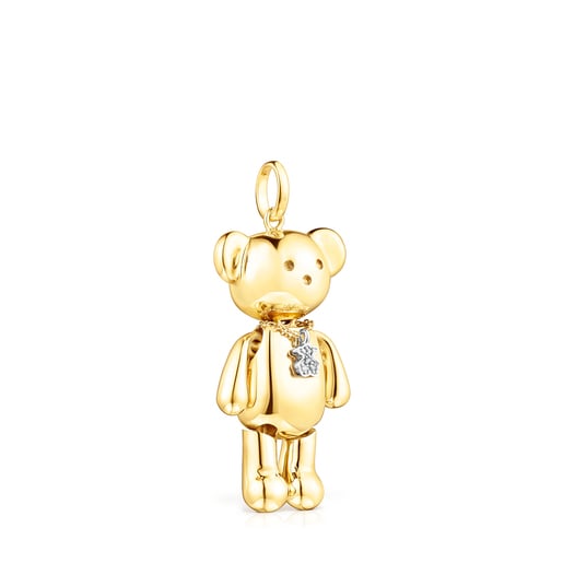 Large Gold Teddy Bear Pendant with Diamonds – Limited edition