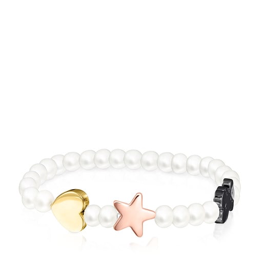 Pearl Sweet Dolls Bracelet with Silver Vermeil, Rose Silver Vermeil and  Dark Silver | TOUS