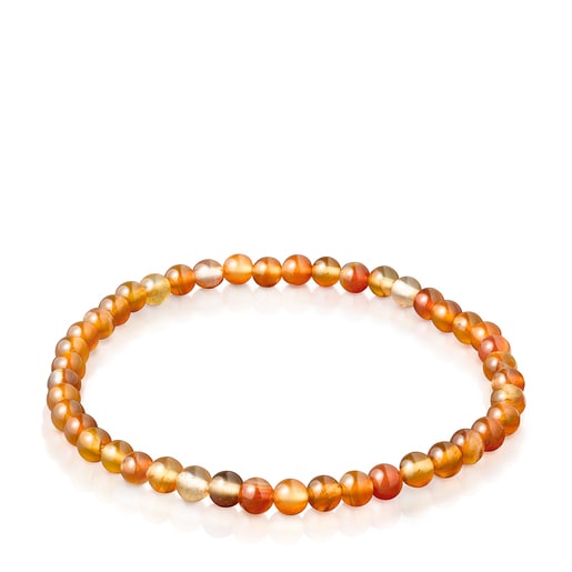 Carnelian and Silver Color Bracelet