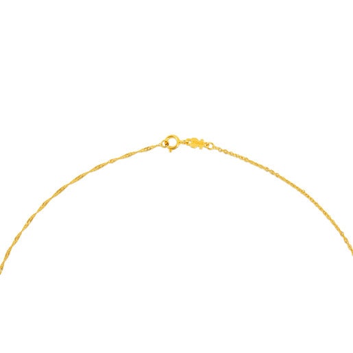 Enge Halskette TOUS Chain aus Gold, 40 cm lang mit Kordel.