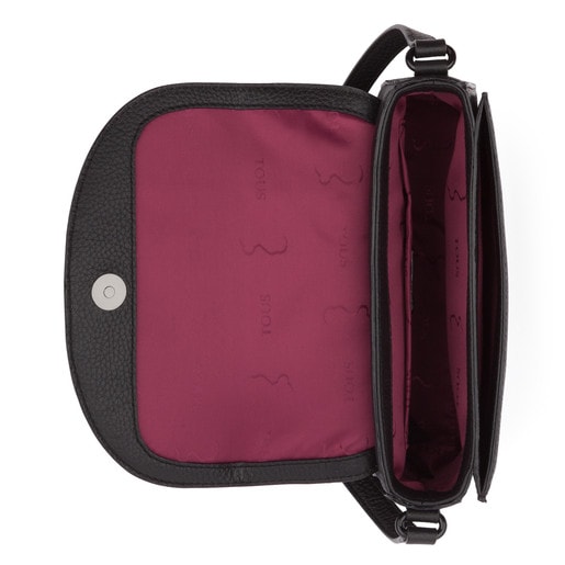 حقيبة Alfa جلدية بحزام يلتف حول الجسم صغيرة باللون الأسود
