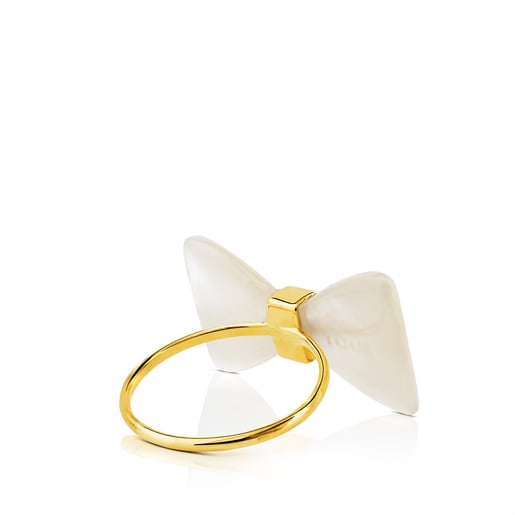 Gold Fermé Ring with Mother of Pearl