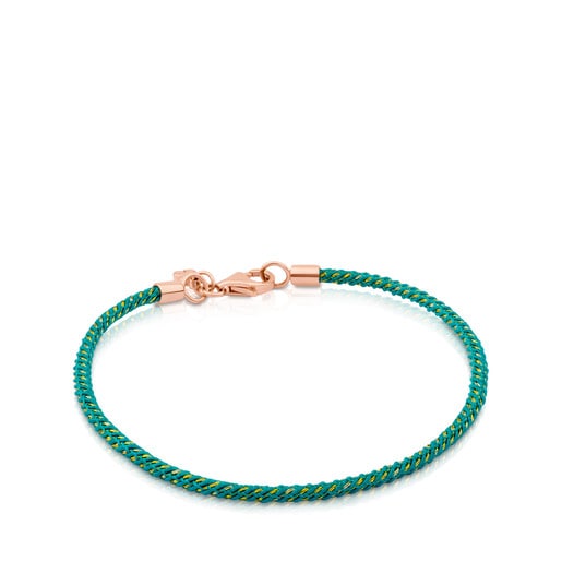Rose Vermeil Silver TOUS Chokers Bracelet and turquoise Cord | TOUS