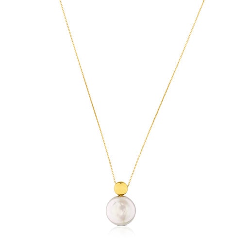 Alecia Necklace in Gold with Pearl.
