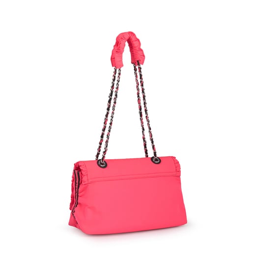 Fluorescenčná ružová taška cez telo T Lux s klapkou