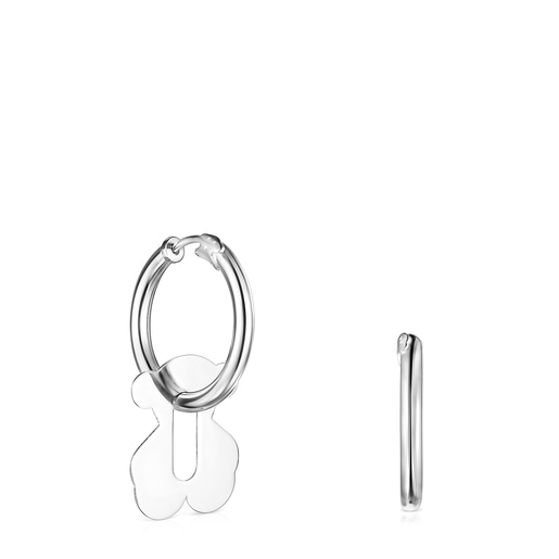 Hold Metal Silver Bear Earrings | TOUS